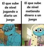 el que sube de nivel jugando a diario y el que sube de nivel pagando.jpg