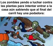 Zombies sacrificándose sabiendo que la podadora los va a humillar....jpg