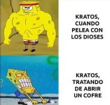 Kratos contra dioses vs Kratos contra una puerta....jpg