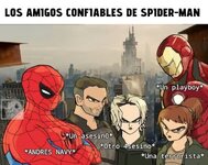 Cuando Spider-Man se da cuenta de que sus amigos tienen un CV más turbio que el suyo equal.....jpg
